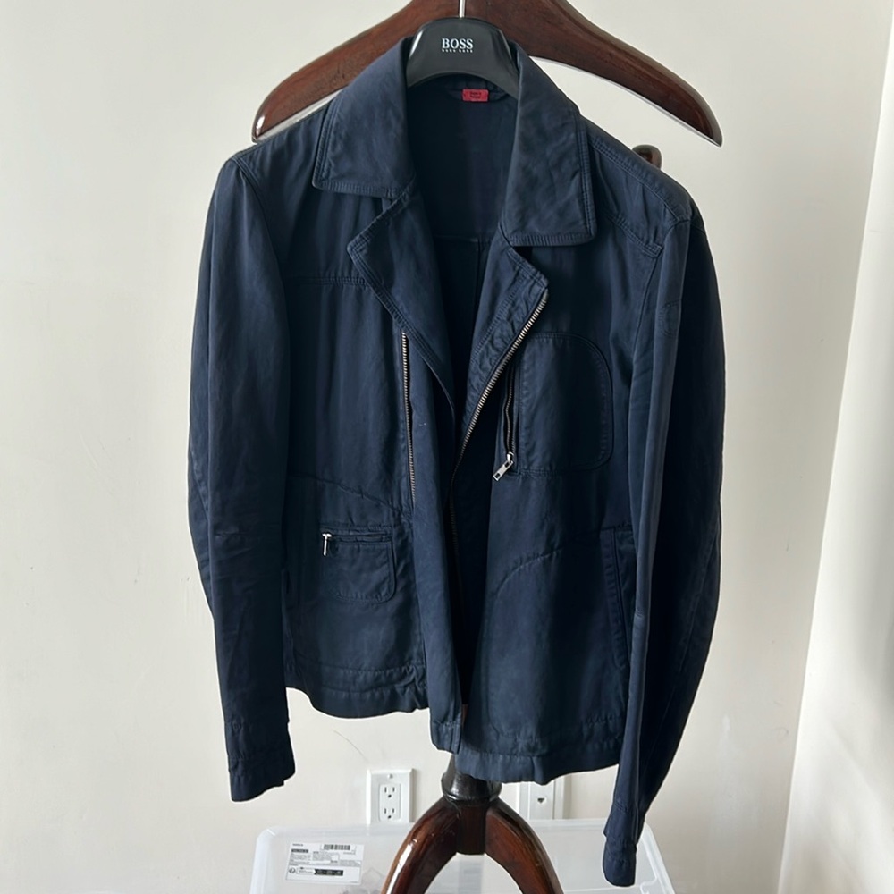 HUGO blue biker style jacke